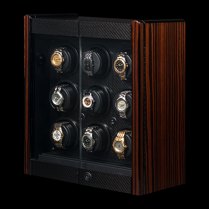 Orbita Orbita Avanti 9 Macassar and Carbon Fibre - Rotorwind — 9-Piece watch winder