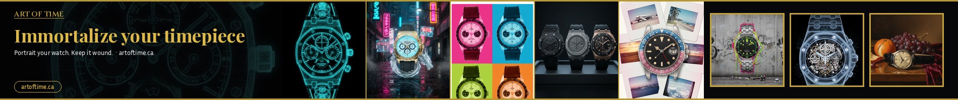 Immortalize your timepiece / Portrait your watch. Keep it wound.
