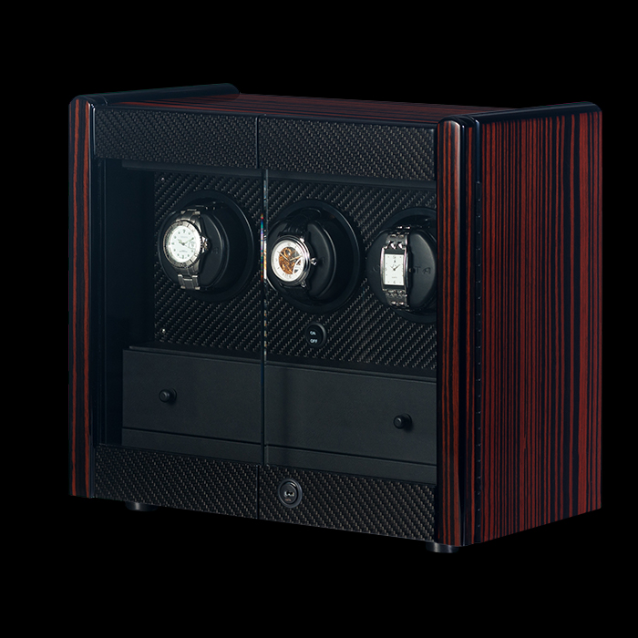 Orbita Orbita Avanti 3 Macassar and Carbon Fibre - Rotorwind — 3-Piece watch winder