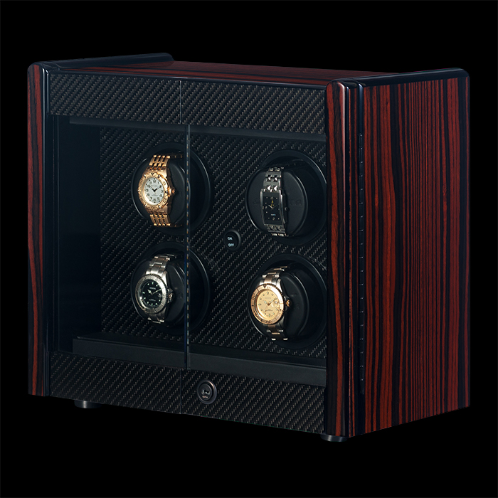 Orbita Orbita Avanti 4 Macassar and Carbon Fibre - Rotorwind — 4-Piece watch winder