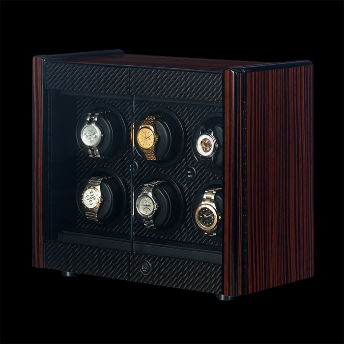 Orbita Orbita Avanti 6 Macassar and Carbon Fibre - Rotorwind — 6-Piece watch winder